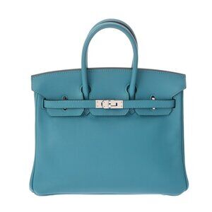HERMES Birkin 25 Turquoise hand bag 800000135910000